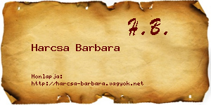 Harcsa Barbara névjegykártya